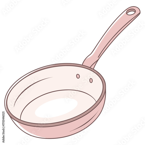 Elegant pink frying pan illustration ready for cooking delicious meals, perfect for food blogs and recipes
