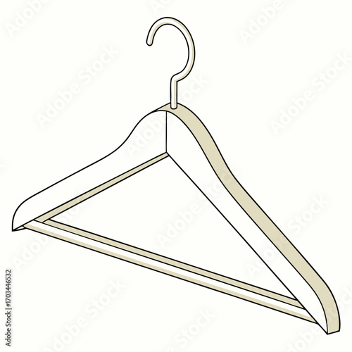Stylish clothes hanger for closet organization and fashion display, ensuring garment care and storage, offering minimalist wardrobe solution