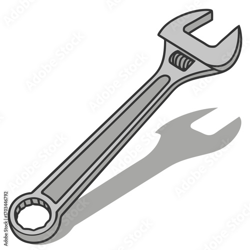Adjustable wrench tool illustration for diy projects repair jobs and maintenance tasks hand tool equipment