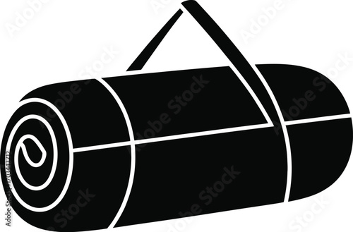 Rolled sleeping bag with strap camping outdoor
