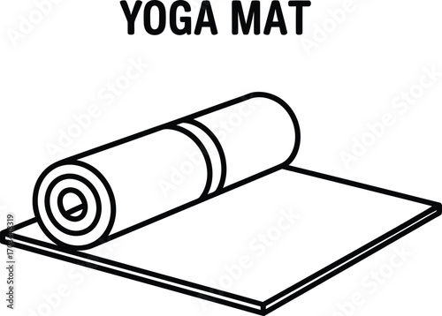 Icon of a rolled yoga mat, representing fitness, meditation, and a healthy lifestyle. A clean vector symbol for sports and wellness concepts.