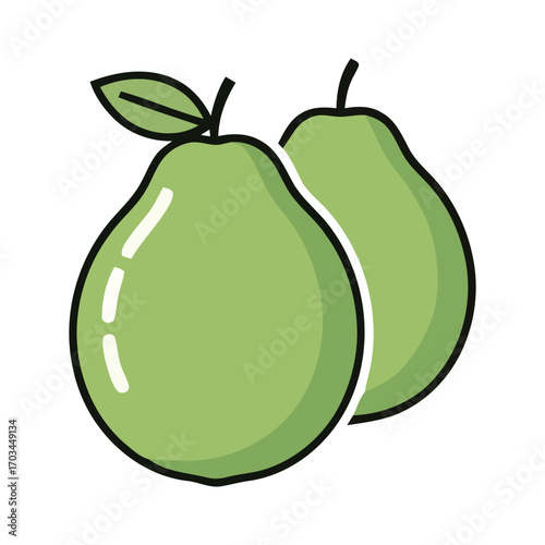 Delicious Green Pears A Vibrant and Fresh Fruit Illustration for Healthy Living