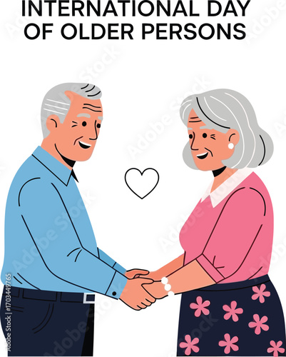 International day of older persons with senior couple holding hands