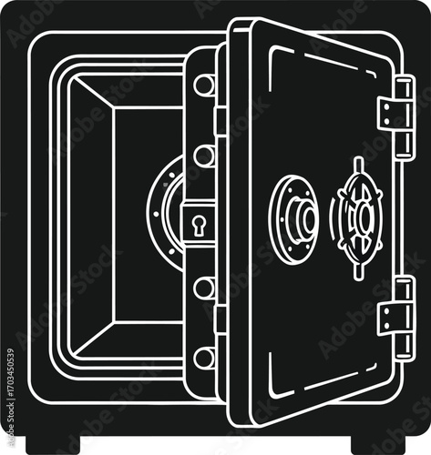 bank safe with money