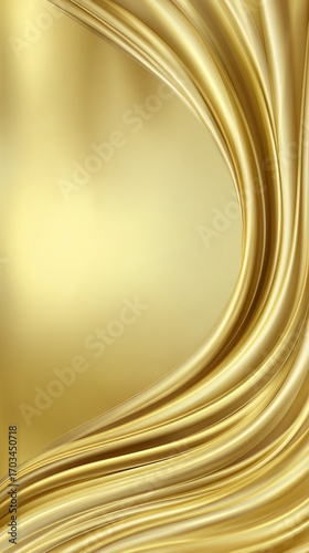 Abstract Golden Background with Elegant Flowing Waves and Luxurious Metallic Texture