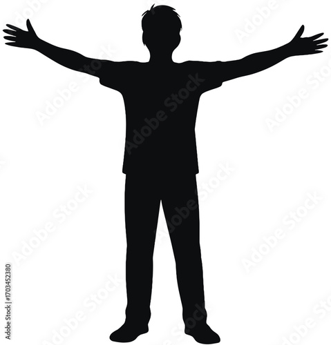 Open Arms Man Silhouette � Human Figure Outline for Freedom and Expression
