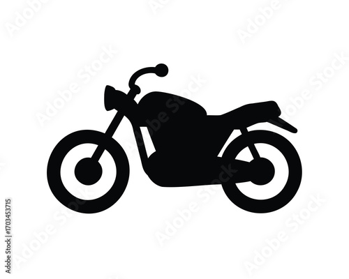 Silhouette of a motorcycle, a classic vehicle for transportation and adventureSilhouette of a motorcycle, a classic vehicle for transportation and adventure