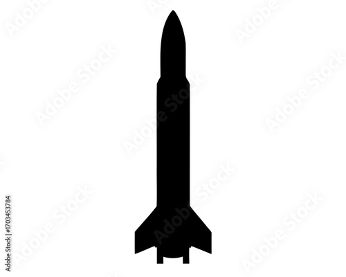 Silhouette of a sleek and modern missile ready for rapid deployment
