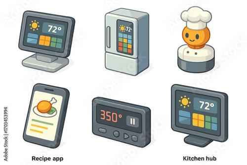 Smart kitchen devices with recipe app, thermostat control, and ai cooking assistant