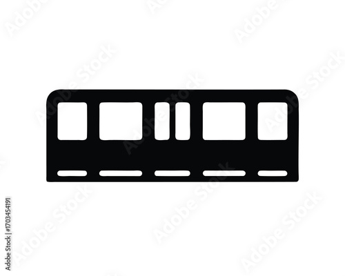 Stylized silhouette of a modern commuter train, ideal for public transport