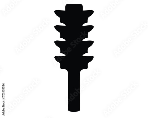Isolated simple black and white silhouette of a traffic light signal
