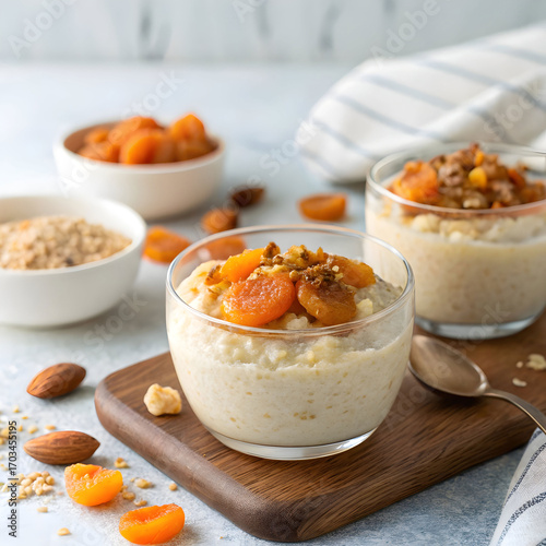 millet pudding with dried apricots for breakfast
