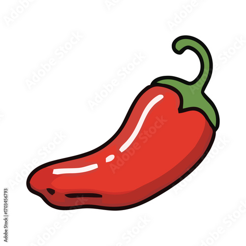 Vibrant Hand-drawn Red Chili Pepper Illustration for Spicy Food and Culinary Designs