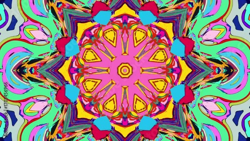 Abstract colorful psychedelic video for music festival