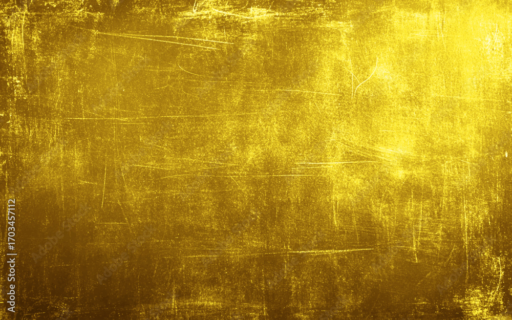 Fototapeta premium Texture of golden decorative plaster or concrete with vignette. Abstract grunge background for design. Vector illustration.