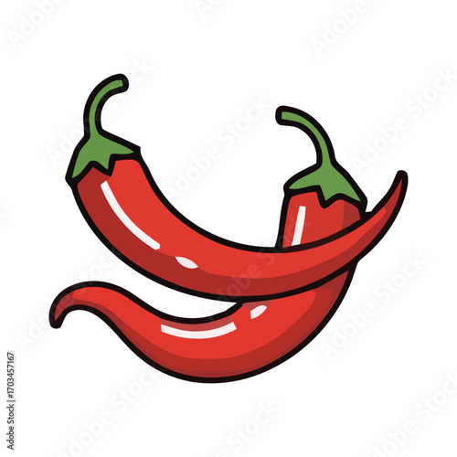 Spicy Red Chili Peppers Illustration