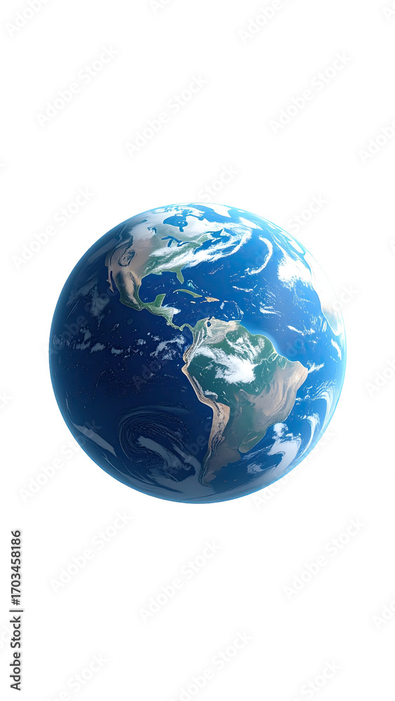 Fototapeta premium Low-resolution image of Earth, centered, showing Americas