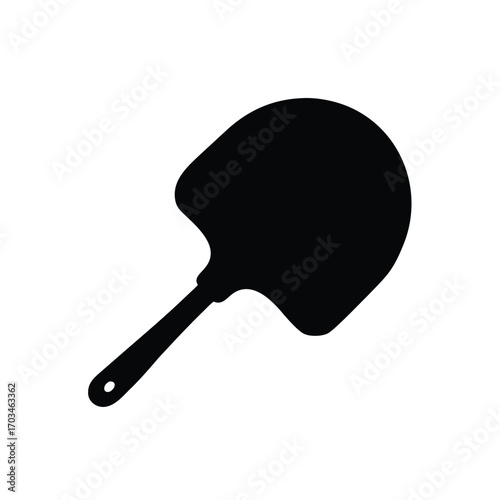 Kitchen pizza peel silhouette on white