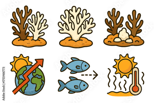 Climate change impact on coral reefs and marine life