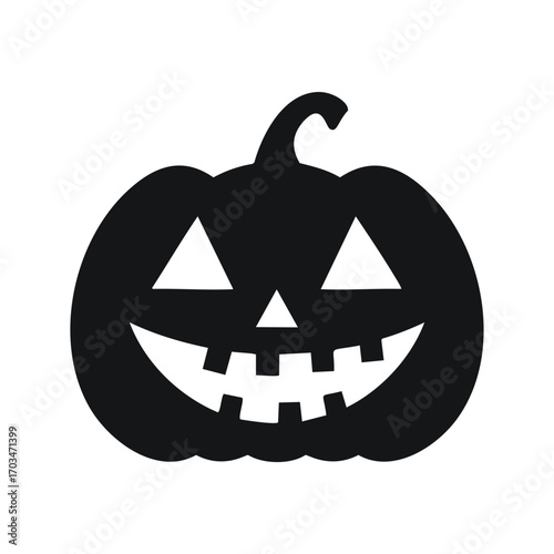 Black Halloween pumpkin icon with triangular eyes Keywords: halloween, pumpkin, jack o lantern