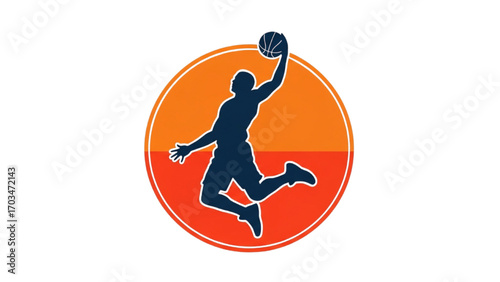 Basketball and Basketball Player Vector Silhouette Illustration Set AI EPS PNG