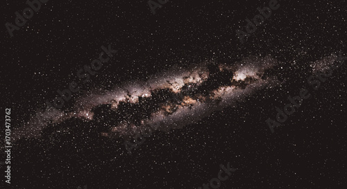 Spectacular milky way galaxy with vibrant interstellar clouds and stars