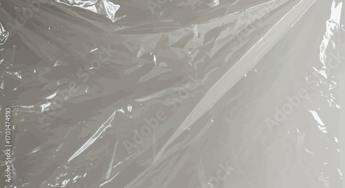 Abstract Texture of Crumpled Plastic Film Reflecting Light and Shadow