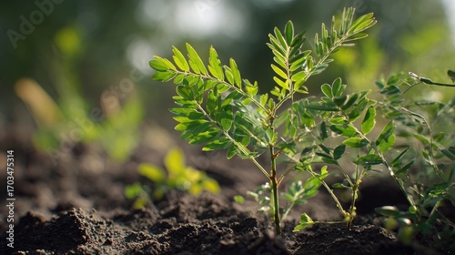 Wallpaper Mural Acacia with small fresh leaves Torontodigital.ca