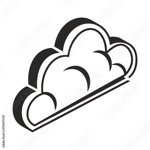 A stylized, isometric line art icon of a cloud with a 3D depth effect. This graphic is ideal for websites and blogs related to technology, cloud computing, storage, and digital services.

