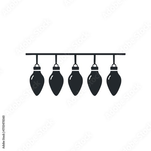 Five Christmas Lights On A String Icon string lights
