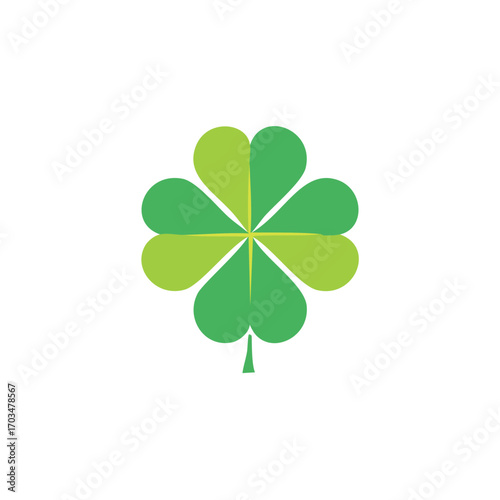 Four Leaf Clover Icon With Yellow Center luck lucky