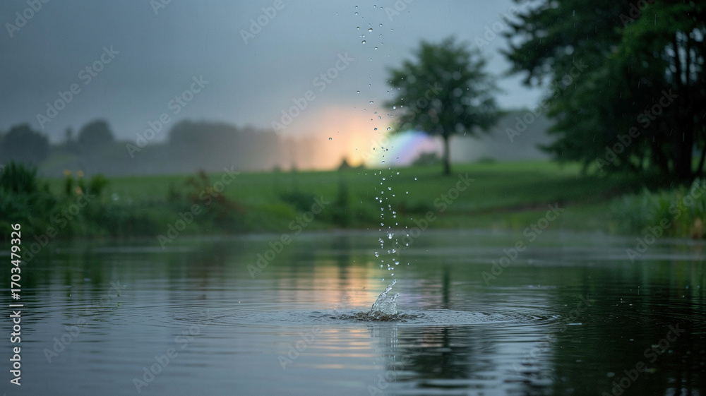 Fototapeta premium Gentle rain falls