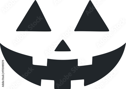 Hand Drawn Halloween Pumpkin Face Silhouette jack o lantern