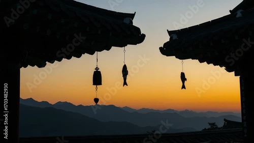 저녁 산사의 풍경