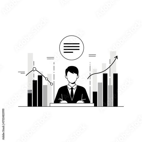 Business analytics and financial growth concept