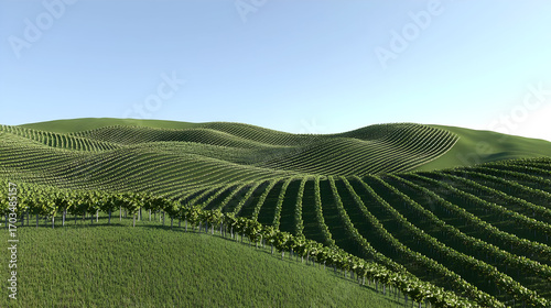 Wallpaper Mural Pixelated Vineyard Landscape On Rolling Hills Torontodigital.ca