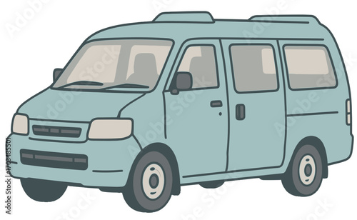 Minibus Van Vector Illustration of Public Transport Vehicle