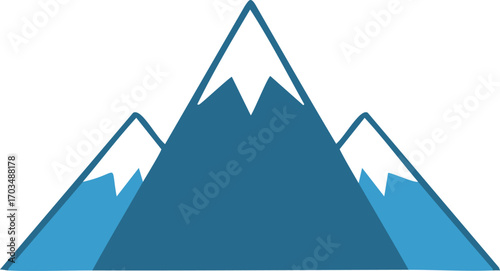 Blue Mountains With Snow Caps Icon peak summit