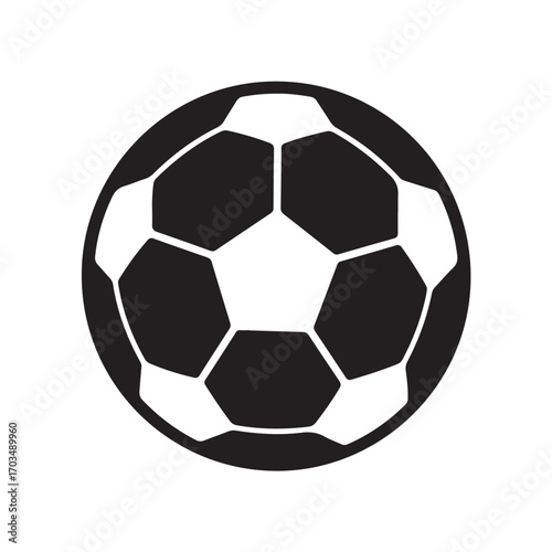 Classic Black and White Soccer Ball Icon Illustration