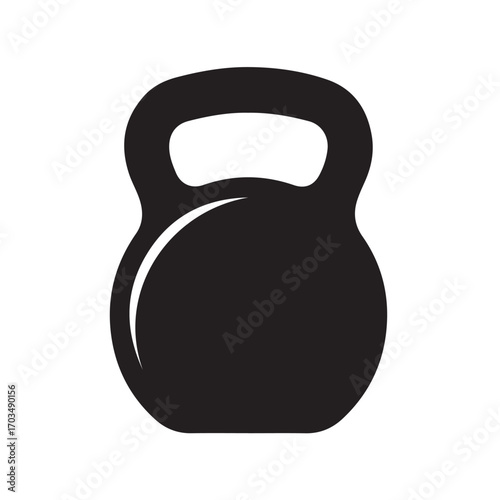 Black Kettlebell Fitness Equipment Icon