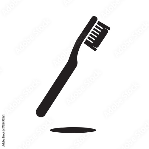 Dental Toothbrush Hygiene Icon Silhouette