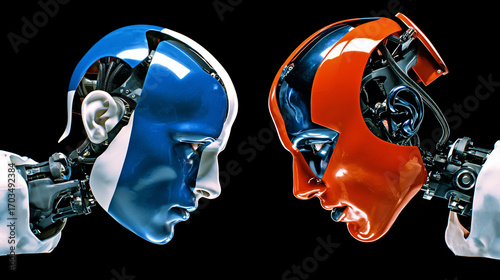 Two Chrome Visages in Profile