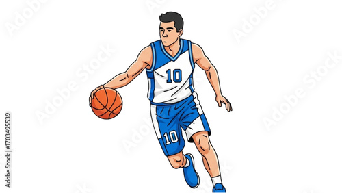 Basketball and Basketball Player Vector Silhouette Illustration Set AI EPS PNG