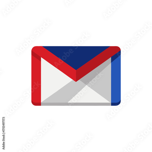 Illustration of a gmail envelope icon on transparent background