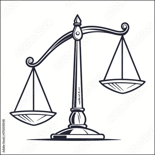 Law firm logo template simple flat vector image scale icon

