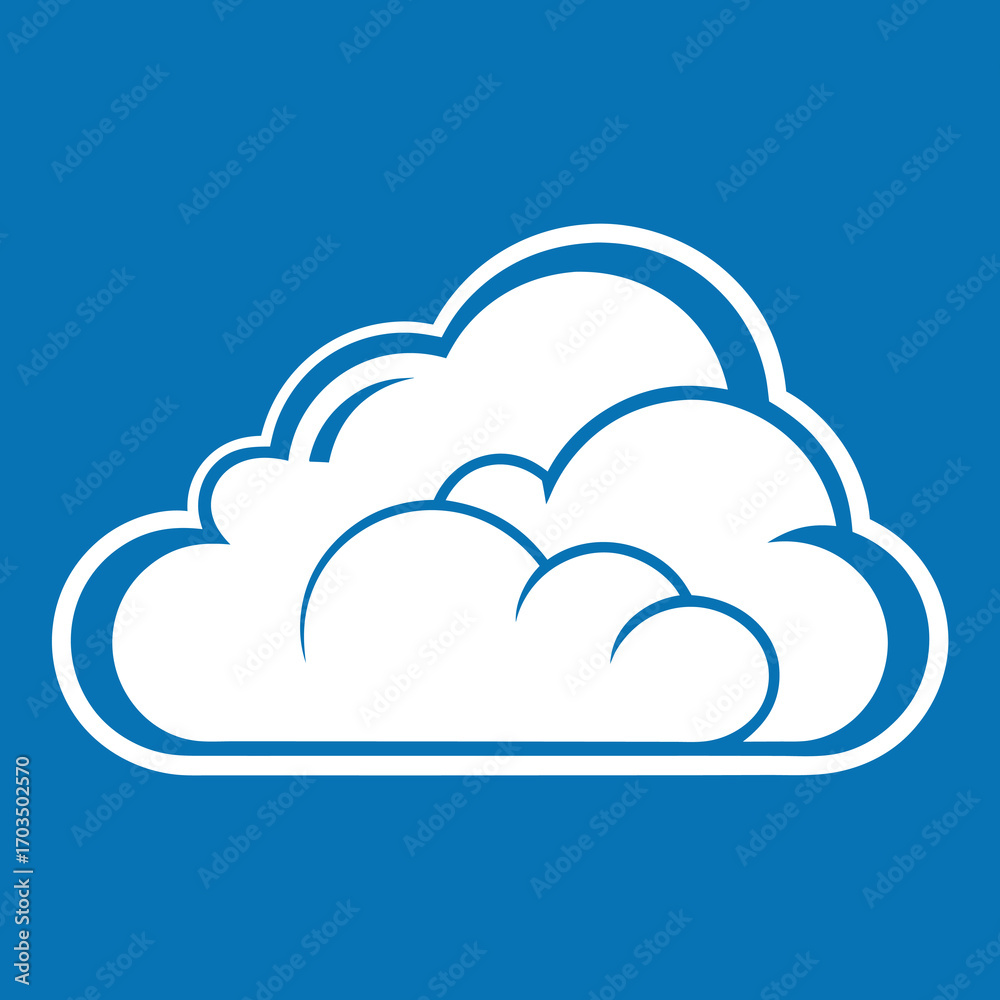Fototapeta premium Modern flat design cloud icon for weather and technology applications