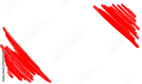 Red scribbles on a white background, creating abstract shapes and visual interest.