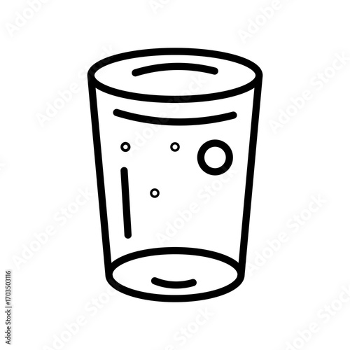 Glass of Water Icon, Isolated on White Background