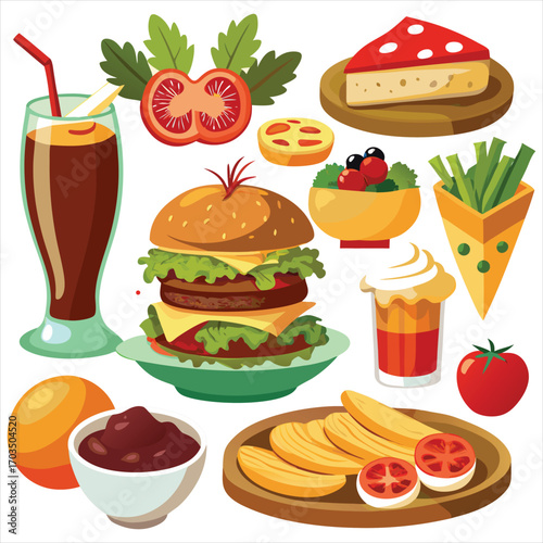 Food vector, Food design, Food concept, Food post, Food cartoon, Food icon, Food template, Food art, Food topics, Food doodle