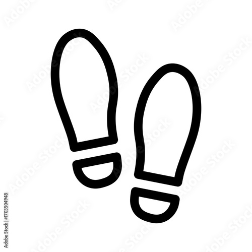 Footprints Icon in Simple Style Isolated on White Background